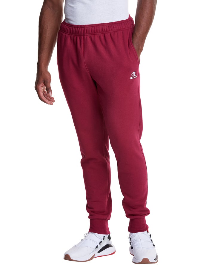 Champion Herre Joggingbukser MørkeRød - Classic Fleece - Danmark QSF-468103